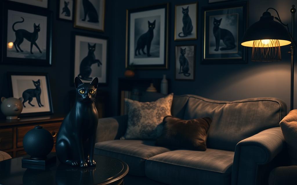 black cat home decor